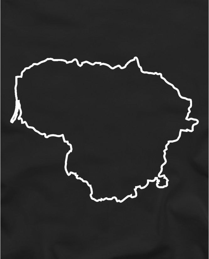 Marškinėliai Lietuvos žemėlapio kontūrai